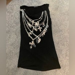BCBG dressy tank top Medium studded embellished metal design